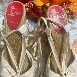 Christian Louboutin satin espadrilles